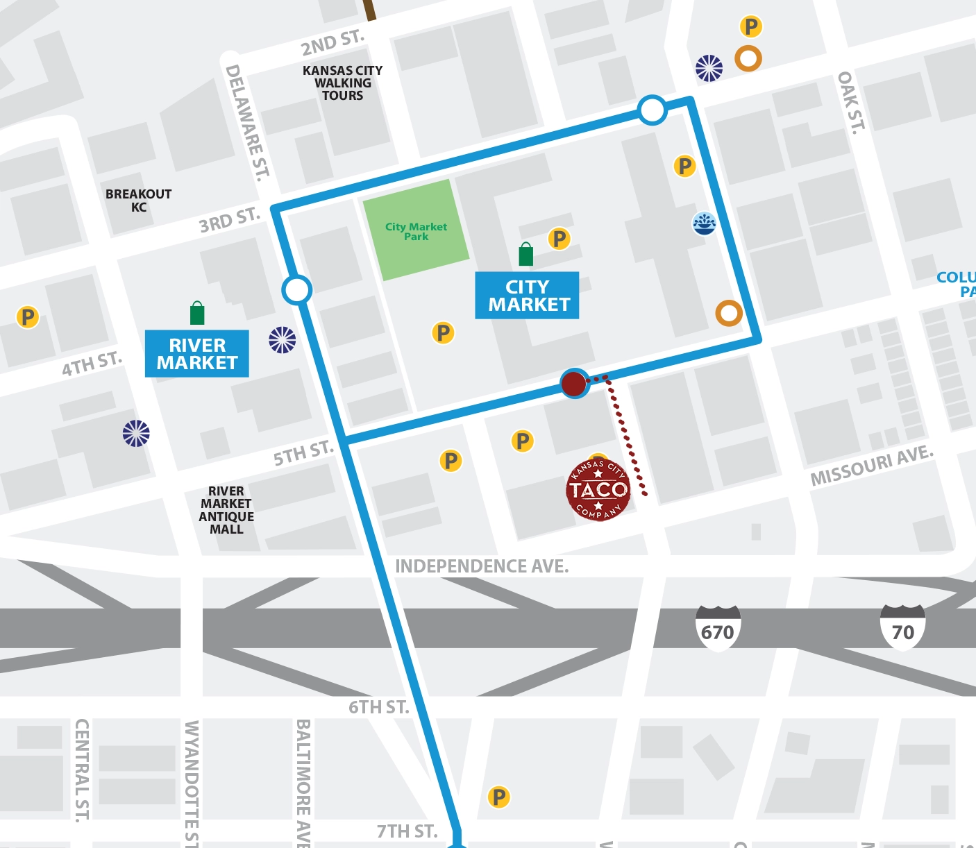 KC Taco Company Streetcar Map Directions